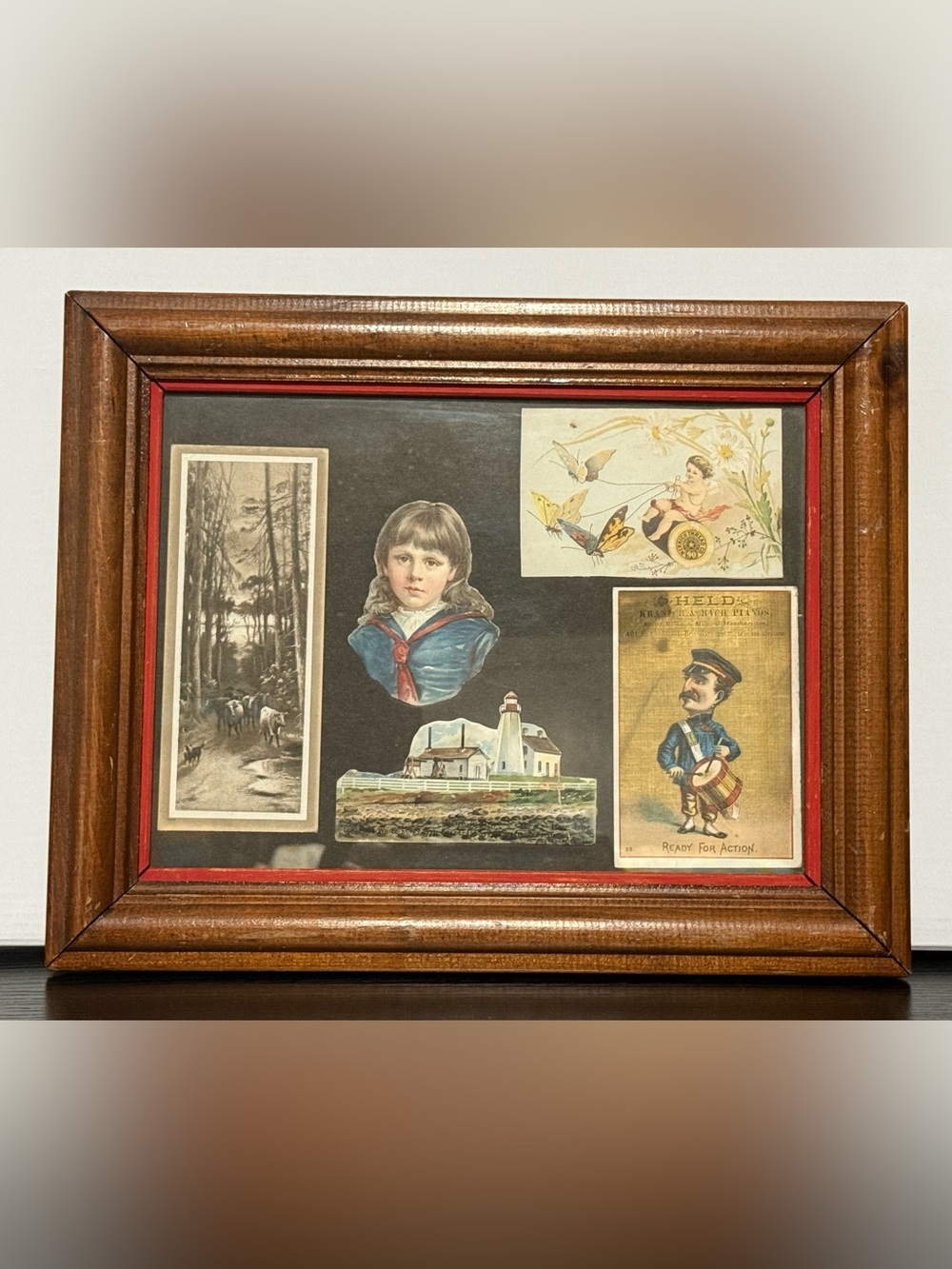 Original Victorian Era Trade Cards Framed Featuring (5) Different Designs